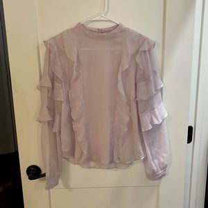 Lavender ruffle long sleeve top!